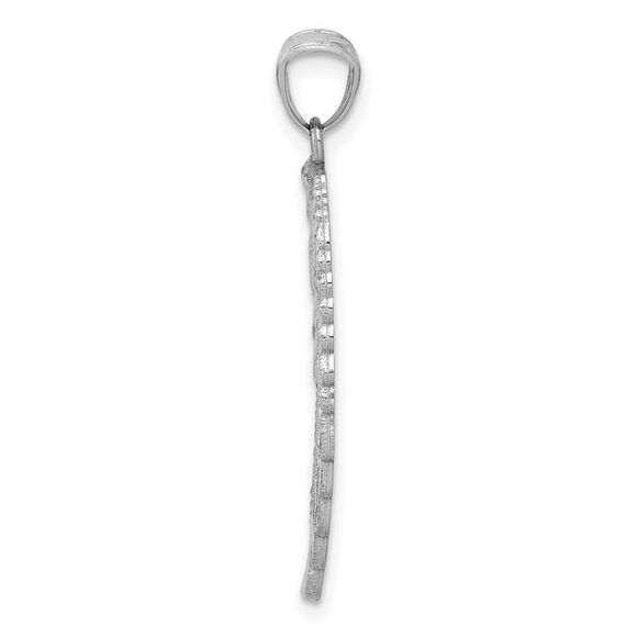 Kazi Luxury 14K White Gold Polished and Textured Angel Wing Pendant